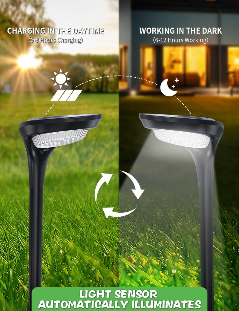 OSORD Solar Pathway Lights Outdoor 4 Pack - 150 LM High Bright Solar Lights Outdoor Waterproof IP65, Warm/Cool 2 Color Modes, Landscape Path Light for Walkway Driveway Garden Yard Patio - Image 5